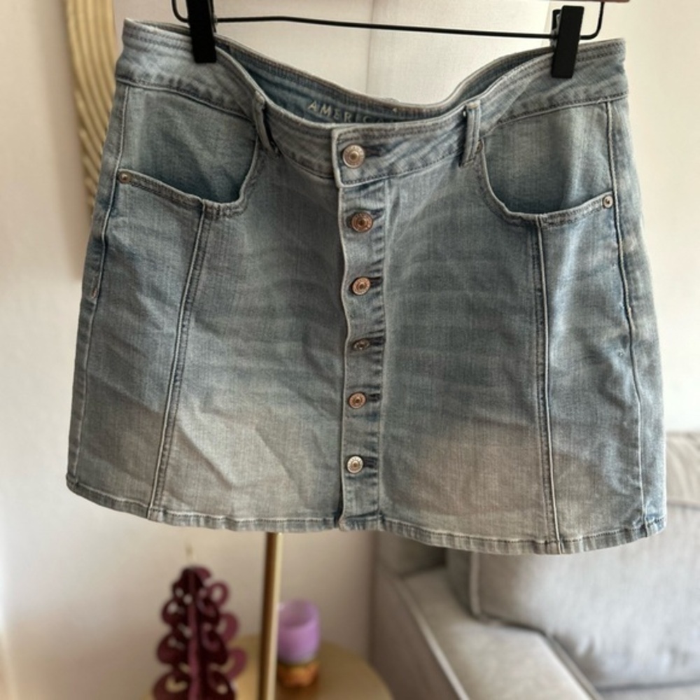 American Eagle Denim Button  Western Skirt Cowgirl